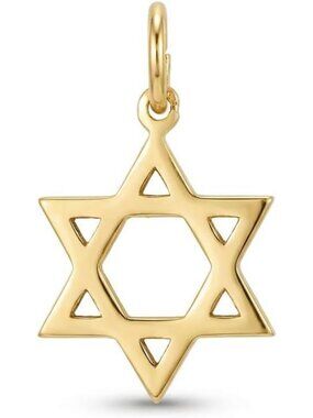 14k Solid Gold Star of David Pendant Charm for Women - Elegant Jewelry Accessory
